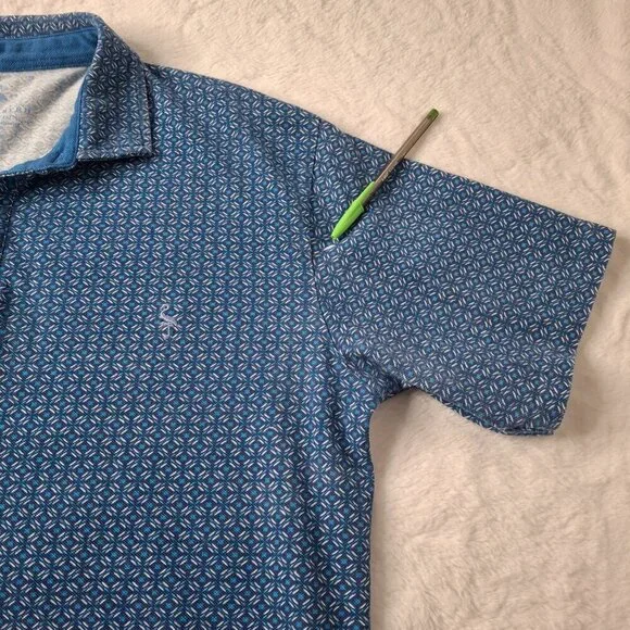 Tailorbyrd Mens Polo Shirt Sz XXL Geo Print Colorful Preppy Golf Boho Artsy - Picture 12 of 16